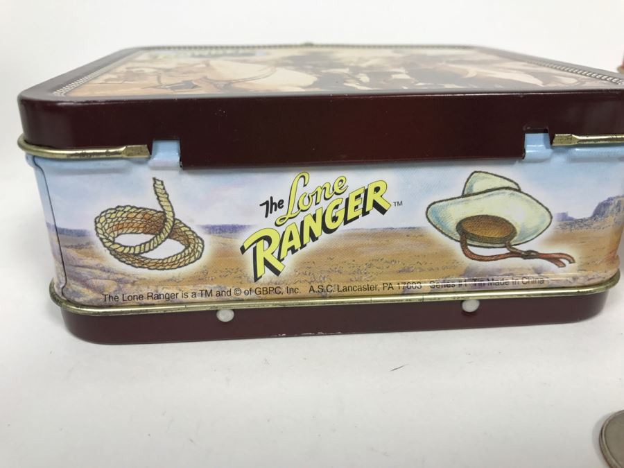 Pair Of Miniature Reproduction Metal Lunch Boxes Howdy Doody And The Lone Ranger [Photo 6]