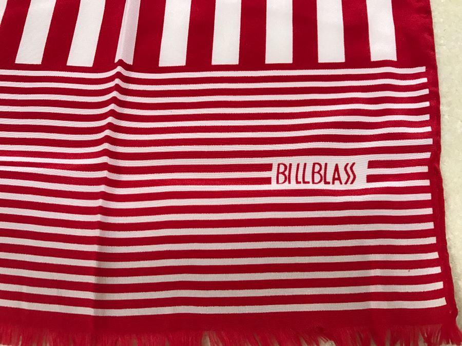 Bill Blass Red And White Stripe Scarf [Photo 4]