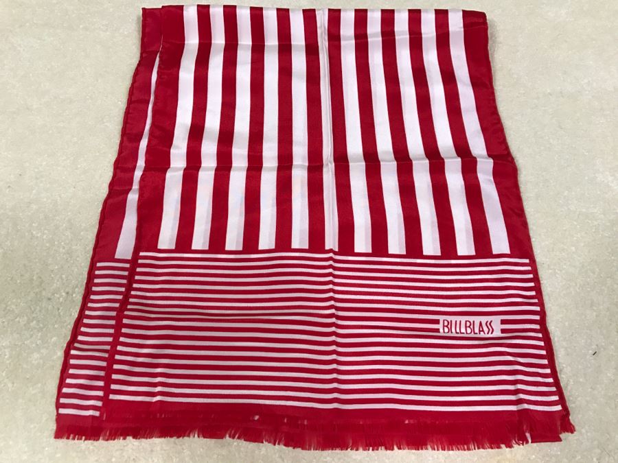 Bill Blass Red And White Stripe Scarf [Photo 6]