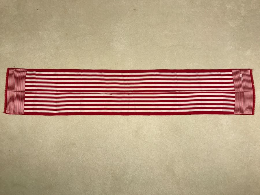 Bill Blass Red And White Stripe Scarf [Photo 2]
