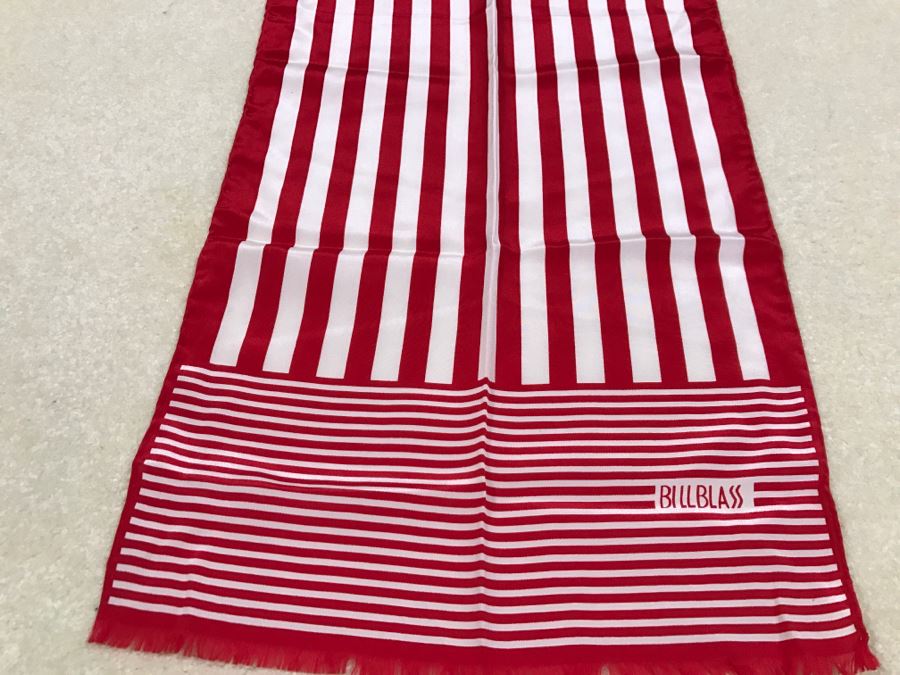 Bill Blass Red And White Stripe Scarf [Photo 3]