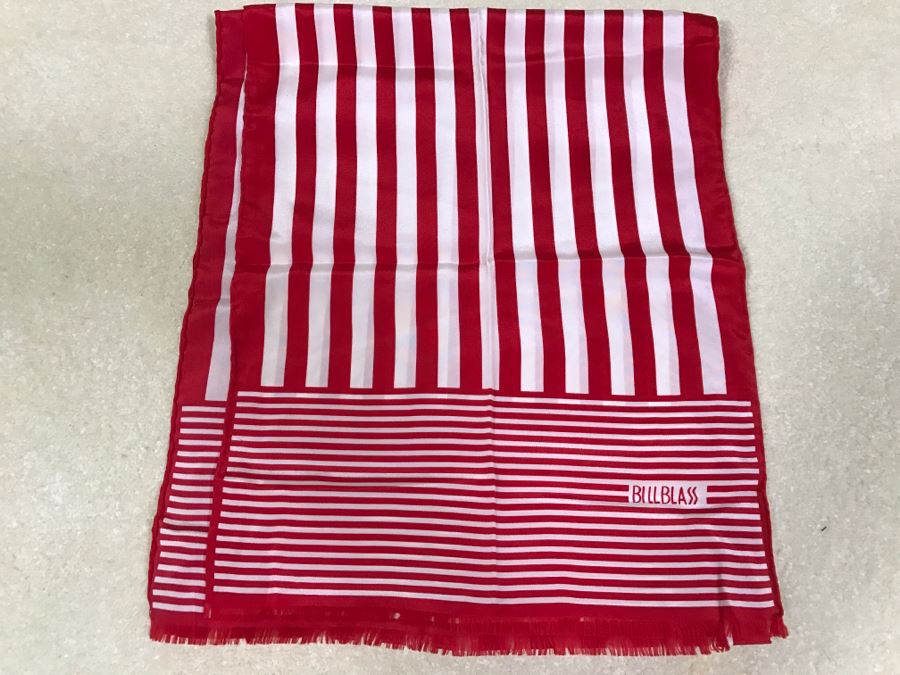 Bill Blass Red And White Stripe Scarf [Photo 5]