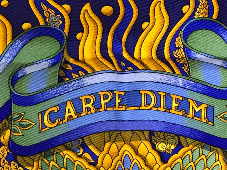 Hermès Silk Scarf 'Carpe Diem' With Box Hermes  [Photo 17]