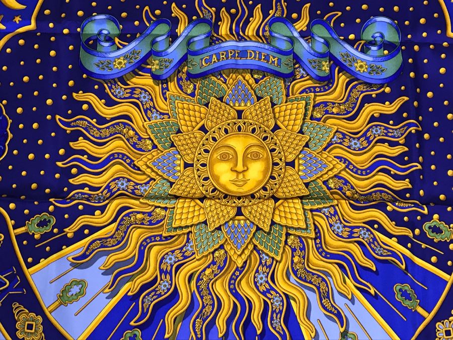 Hermès Silk Scarf 'Carpe Diem' With Box Hermes  [Photo 14]