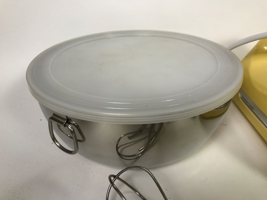 White KitchenAid Professional 6 Quart Stand Mixer With Yellow Ultra Power Plus 7 Hand Held Mixer [Photo 15]