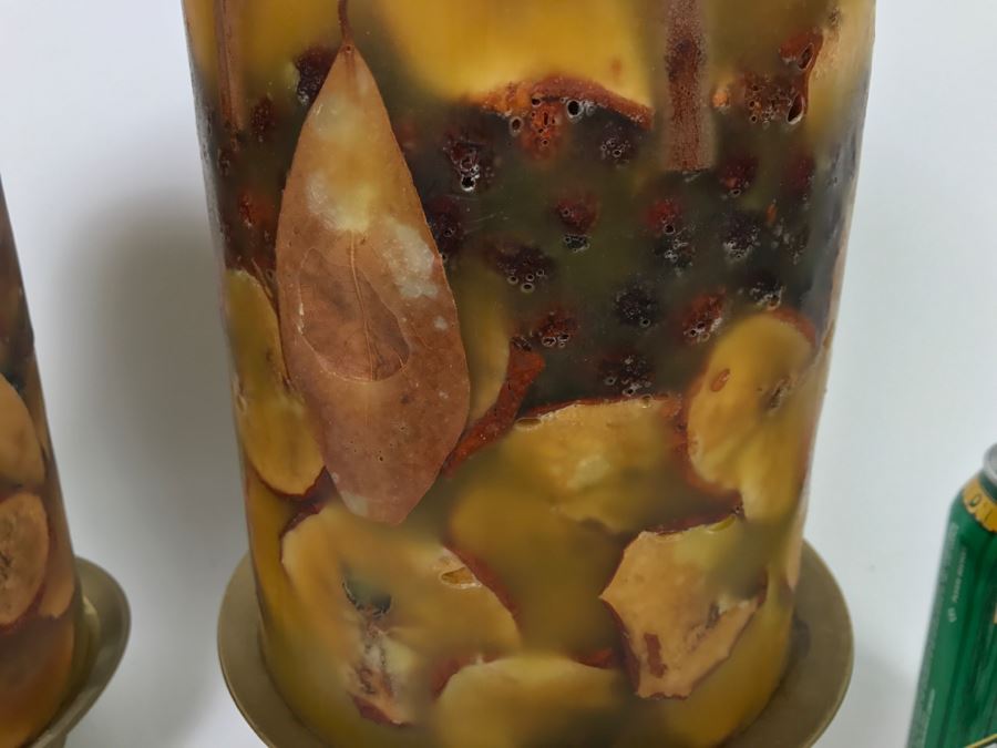 Pair Of Large Boutique Candles With Metal Candle Holders [Photo 5]