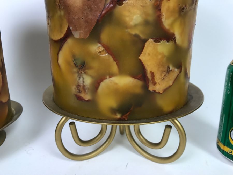Pair Of Large Boutique Candles With Metal Candle Holders [Photo 6]