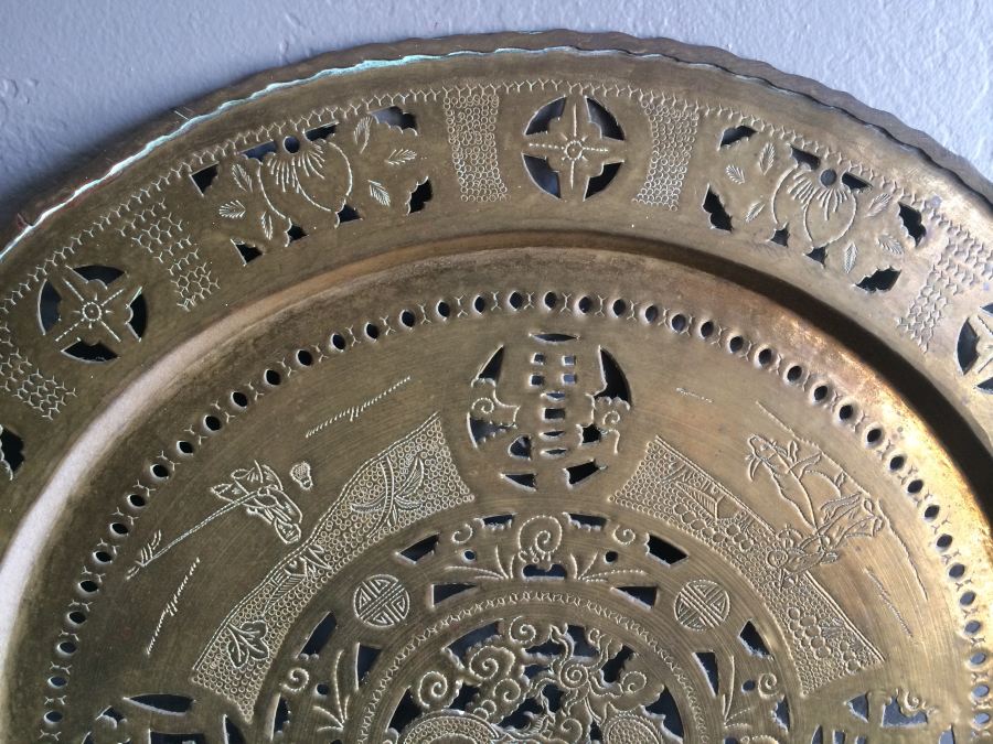 Engraved and Cut Brass Decorative Charger Wall Hanging Plate [Photo 3]