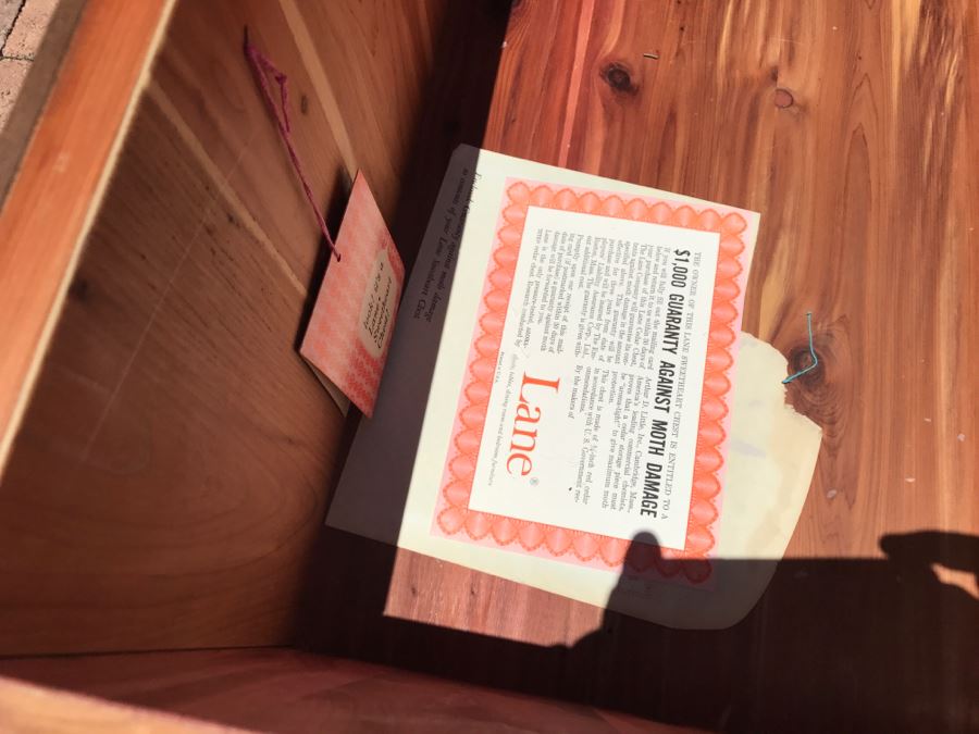 Mid-Century LANE Cedar Hope Chest With Key 53'W X 19'D X 16'H [Photo 11]