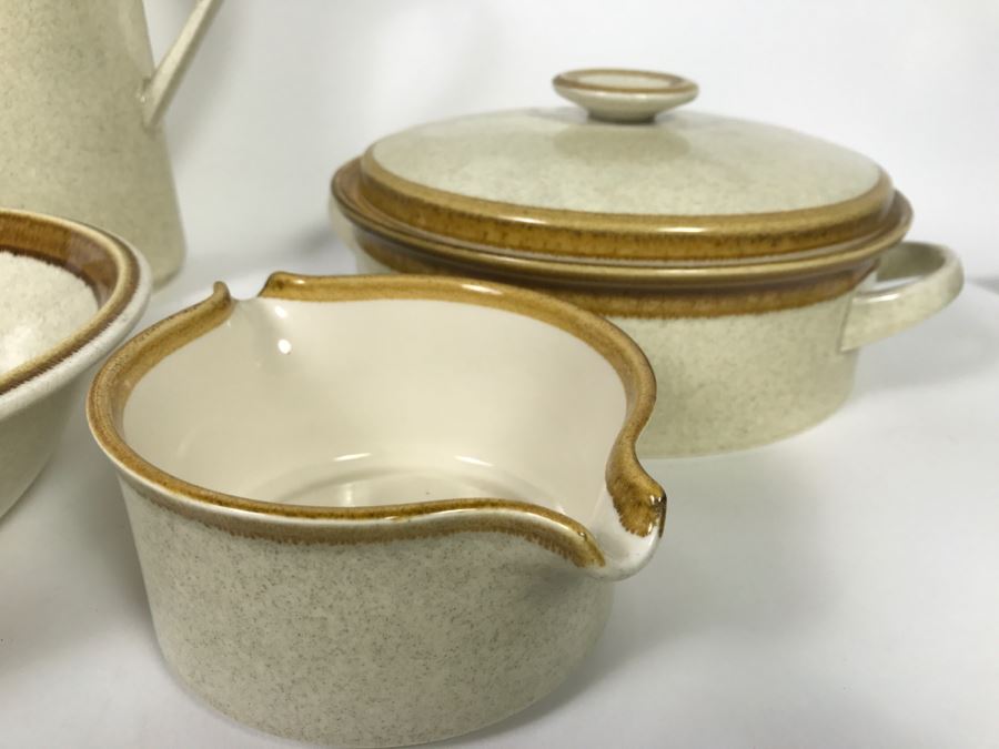 Mikasa Stone Manor Floribunda Pattern Dishes, Butter Dish, Covered Pot And Coffee Pot [Photo 4]