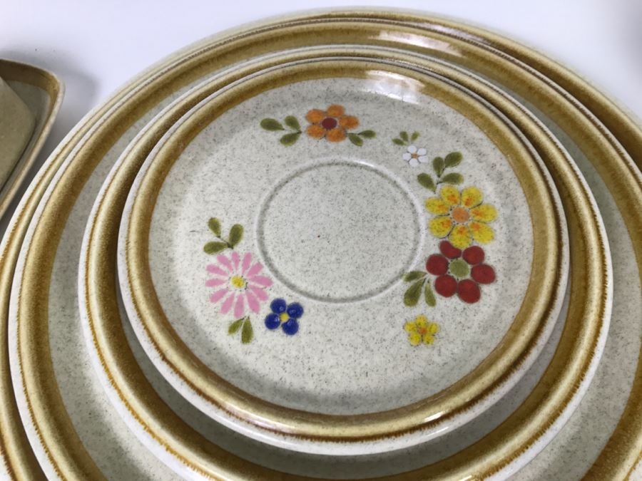 Mikasa Stone Manor Floribunda Pattern Dishes, Butter Dish, Covered Pot And Coffee Pot [Photo 9]