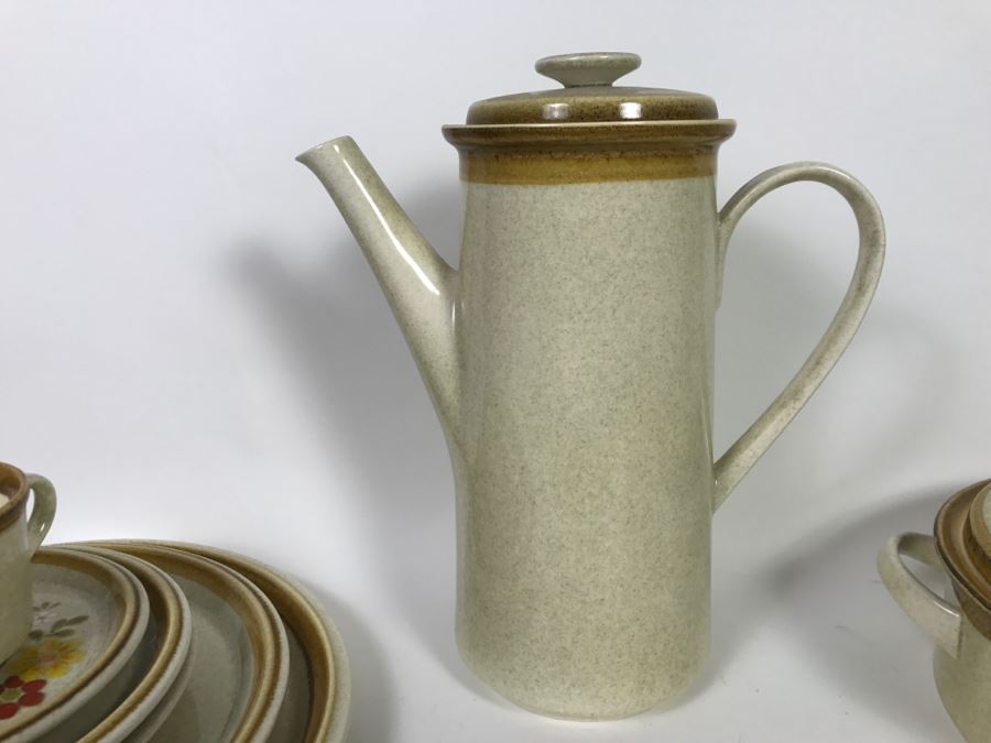 Mikasa Stone Manor Floribunda Pattern Dishes, Butter Dish, Covered Pot And Coffee Pot [Photo 2]