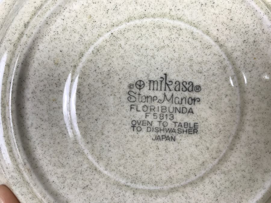 Mikasa Stone Manor Floribunda Pattern Dishes, Butter Dish, Covered Pot And Coffee Pot [Photo 10]