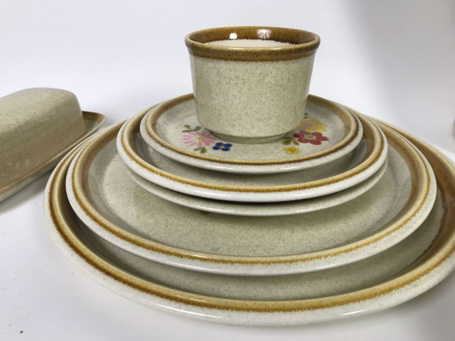 Mikasa Stone Manor Floribunda Pattern Dishes, Butter Dish, Covered Pot And Coffee Pot [Photo 7]