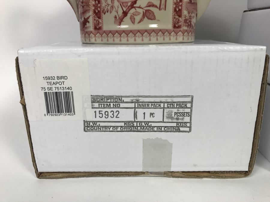 New Contemporary Bird Teapot With (4) Cup & Saucer Sets [Photo 5]