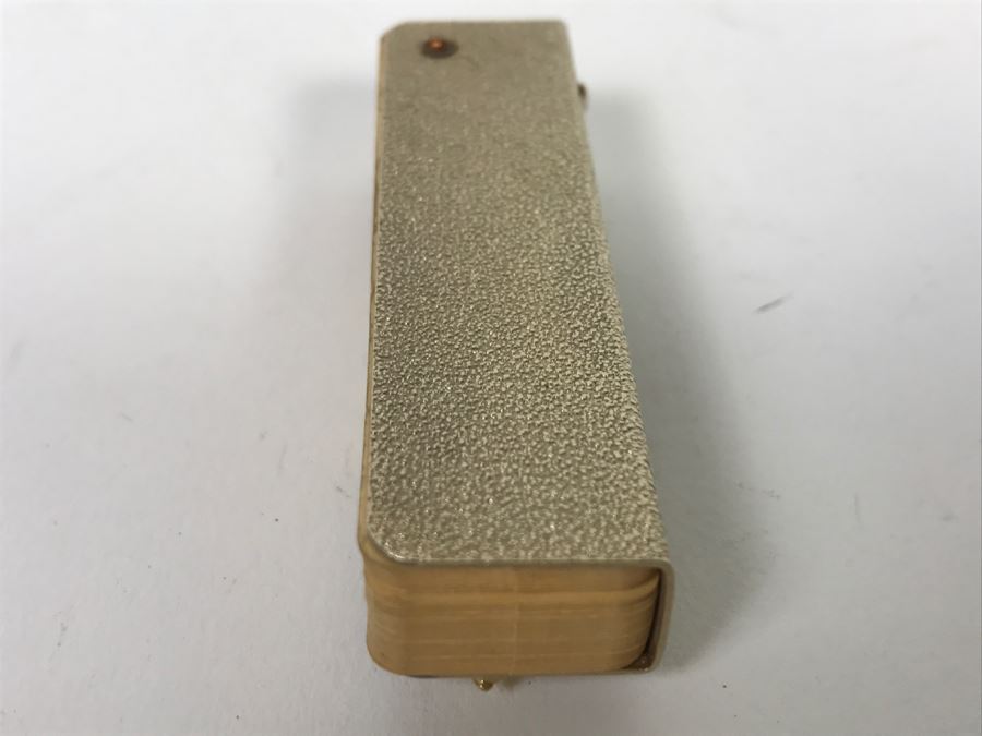 Vintage Ladies Address Book Fan With Gold Tone Floral Case [Photo 9]