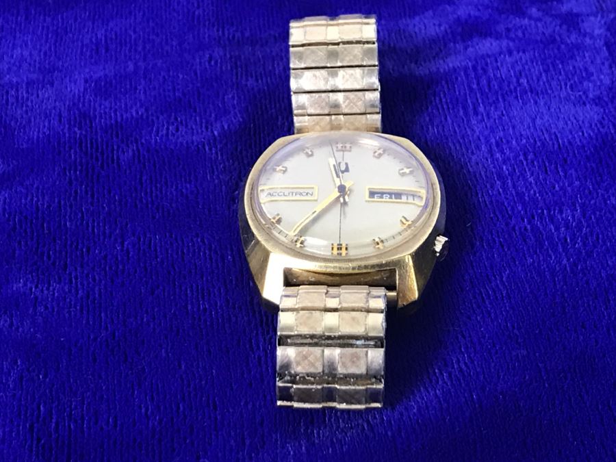 Mens BULOVA ACCUTRON 10KT Rolled Gold Plate Watch [Photo 3]