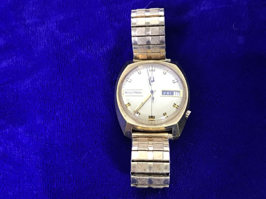 Mens BULOVA ACCUTRON 10KT Rolled Gold Plate Watch [Photo 2]