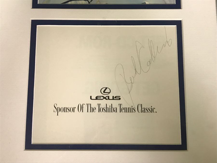 Photo Of Bud Collins With Bud Collins Signature On Toshiba Tennis Classic Lexus Advertising Paper [Photo 3]