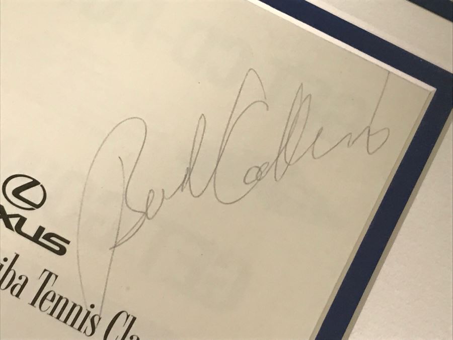 Photo Of Bud Collins With Bud Collins Signature On Toshiba Tennis Classic Lexus Advertising Paper [Photo 4]
