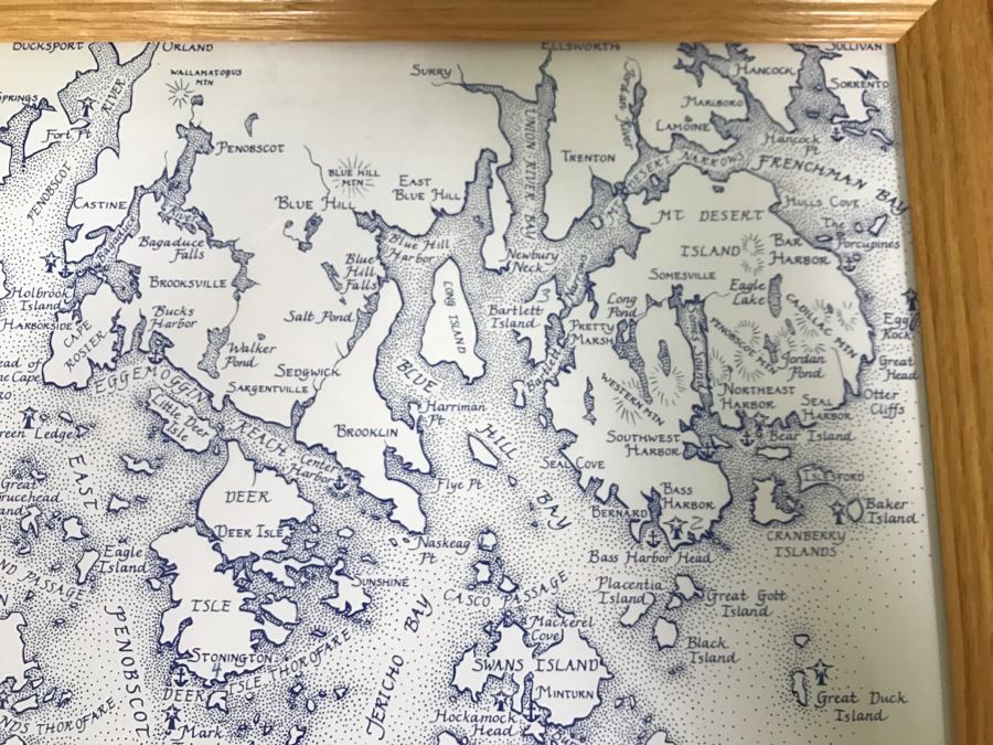 Penobscot Bay To Frenchman Bay Map Signed By Captain Of Schooner Lewis R French Capt Dan Pease [Photo 4]