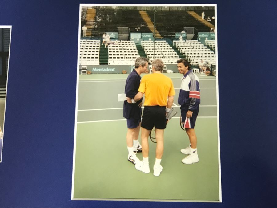 Framed Photos Of Multiple Pro Tennis Players And Palisades Tennis Club Program Signed By John McEnroe, Jimmy Connors, Yannick Noah [Photo 5]