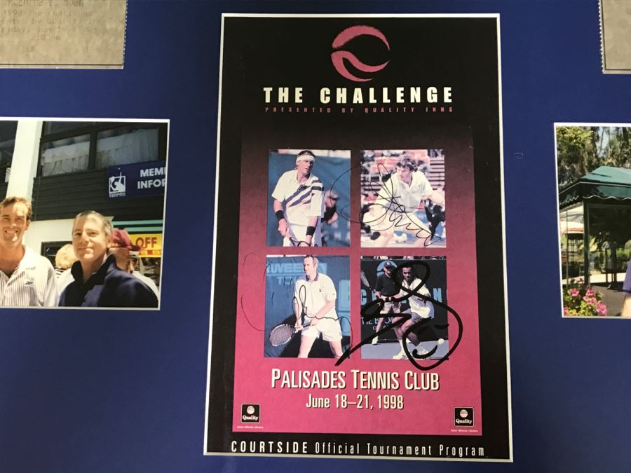 Framed Photos Of Multiple Pro Tennis Players And Palisades Tennis Club Program Signed By John McEnroe, Jimmy Connors, Yannick Noah [Photo 12]