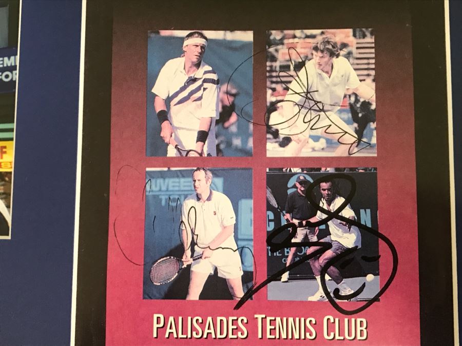 Framed Photos Of Multiple Pro Tennis Players And Palisades Tennis Club Program Signed By John McEnroe, Jimmy Connors, Yannick Noah [Photo 15]
