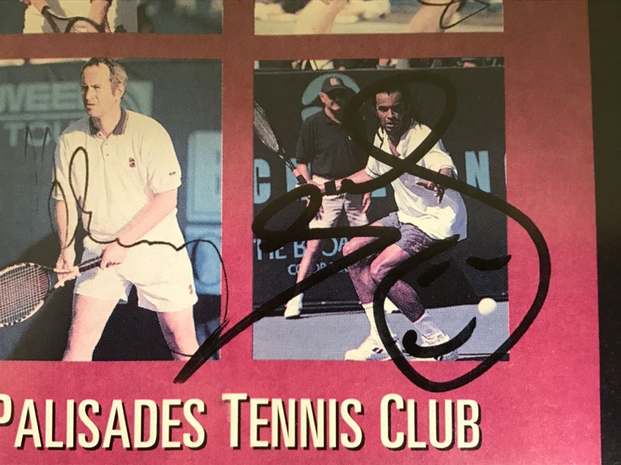Framed Photos Of Multiple Pro Tennis Players And Palisades Tennis Club Program Signed By John McEnroe, Jimmy Connors, Yannick Noah [Photo 14]