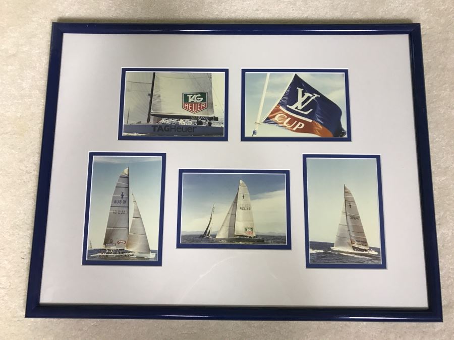 Framed Photographs Of Multiple Sailing Ships From The America's Cup [Photo 1]