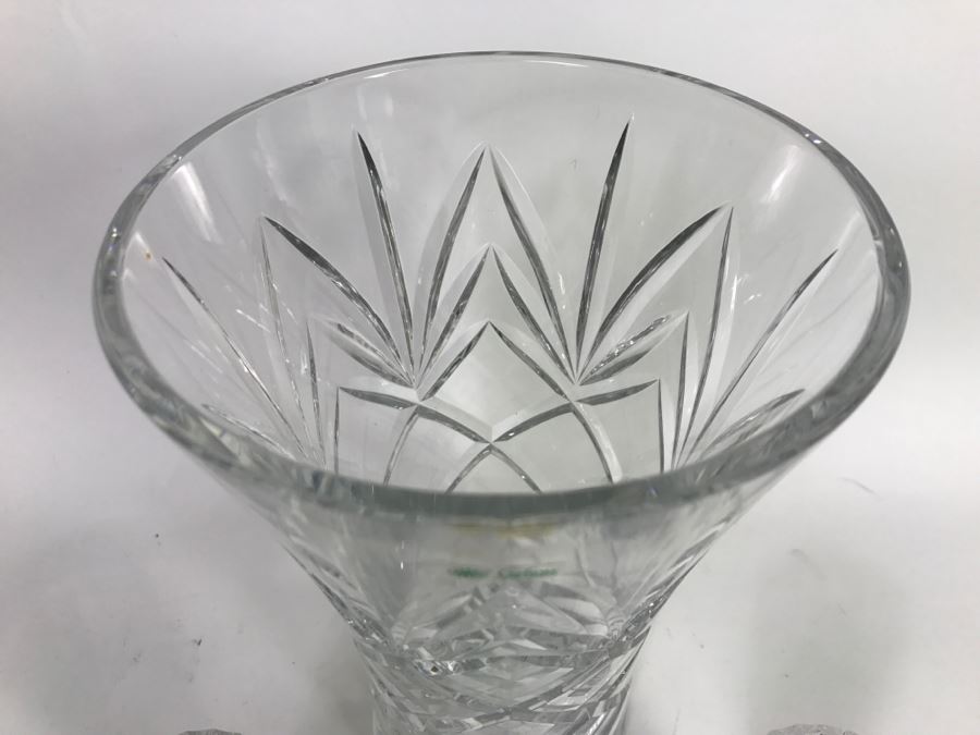 Large Galway Irish Crystal Vase And Pair Of LENOX Fine Crystal Vases [Photo 4]