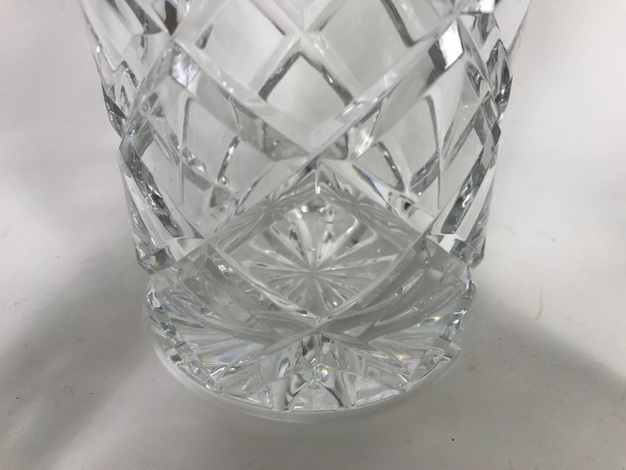 Large Galway Irish Crystal Vase And Pair Of LENOX Fine Crystal Vases