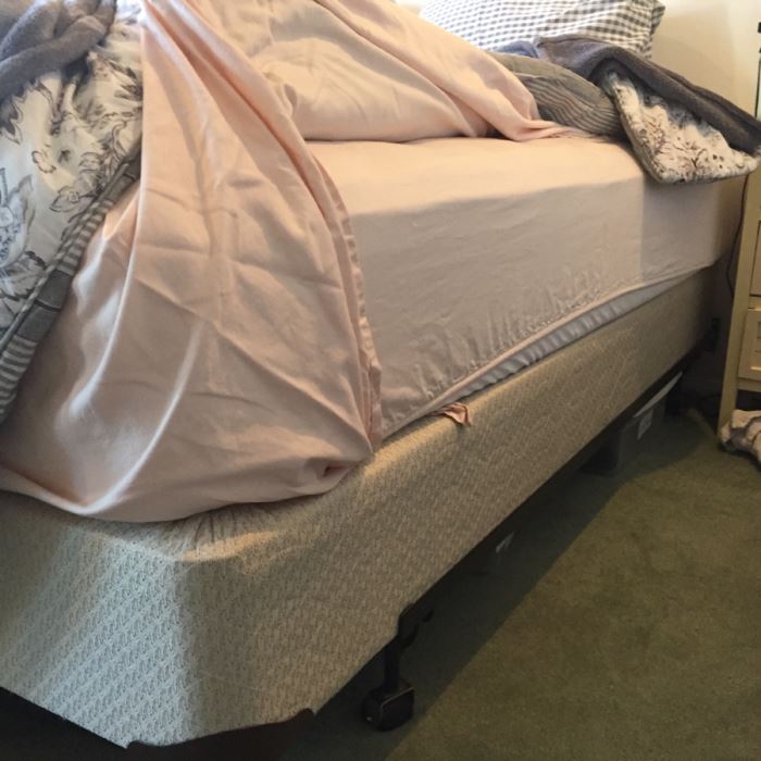 Twin Size White Headboard With Metal Bed Frame, Lexington Luxury Firm Mattress And Box Spring [Photo 6]