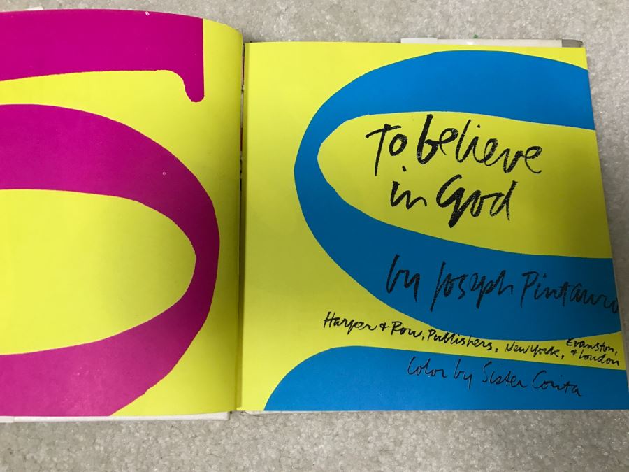 Set Of (3) Signed Framed Prints By Sister Corita And Pair Of Books To Believe In Man And To Believe In God By Joseph Pintauro And Sister Corita [Photo 23]