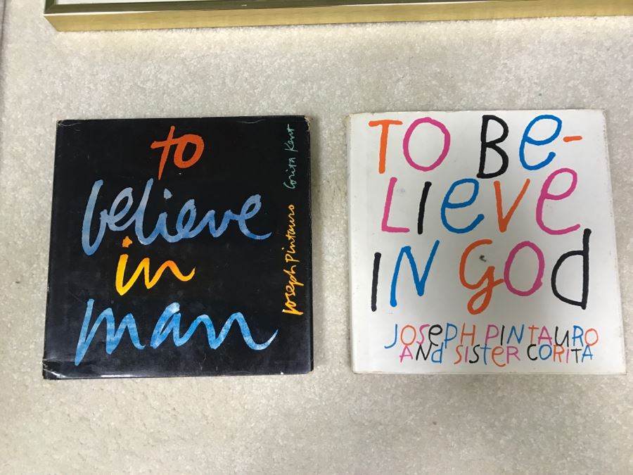 Set Of (3) Signed Framed Prints By Sister Corita And Pair Of Books To Believe In Man And To Believe In God By Joseph Pintauro And Sister Corita [Photo 16]