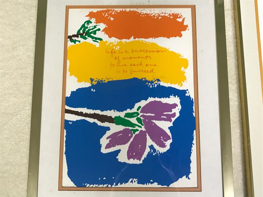 Set Of (3) Signed Framed Prints By Sister Corita And Pair Of Books To Believe In Man And To Believe In God By Joseph Pintauro And Sister Corita [Photo 5]