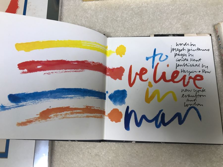 Set Of (3) Signed Framed Prints By Sister Corita And Pair Of Books To Believe In Man And To Believe In God By Joseph Pintauro And Sister Corita [Photo 20]