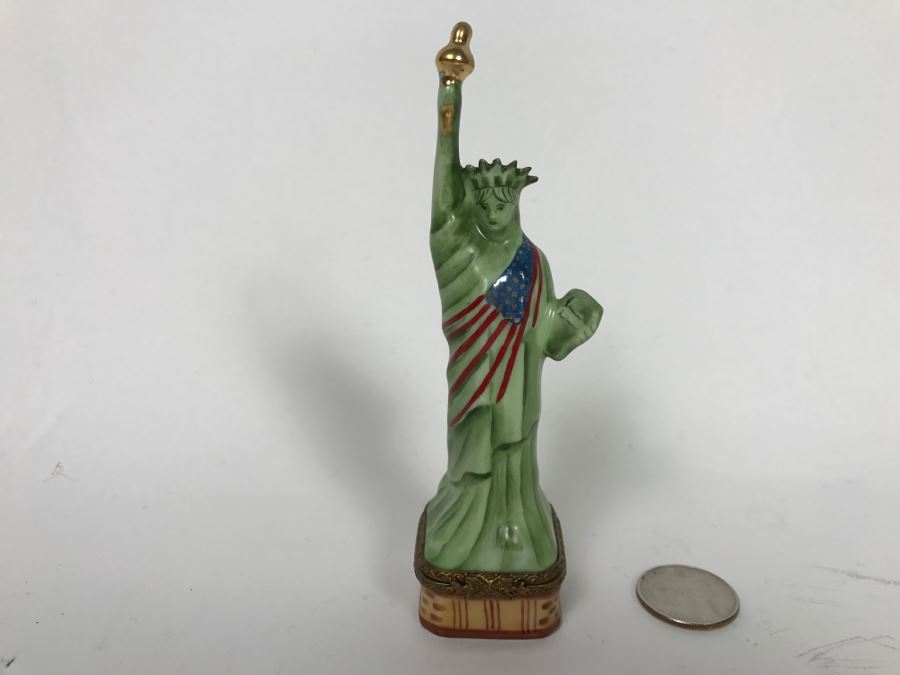 Limoges France Statue Of Liberty Figurine Trinket Box [Photo 1]