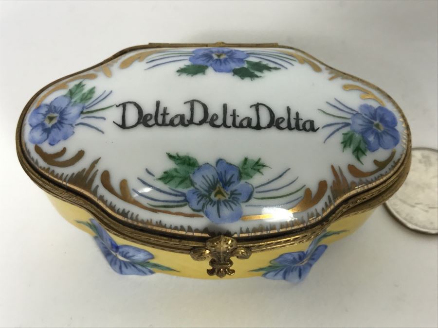 Limoges France Delta Delta Delta Ronda Roush Studios Tulsa, OK Trinket Box [Photo 2]