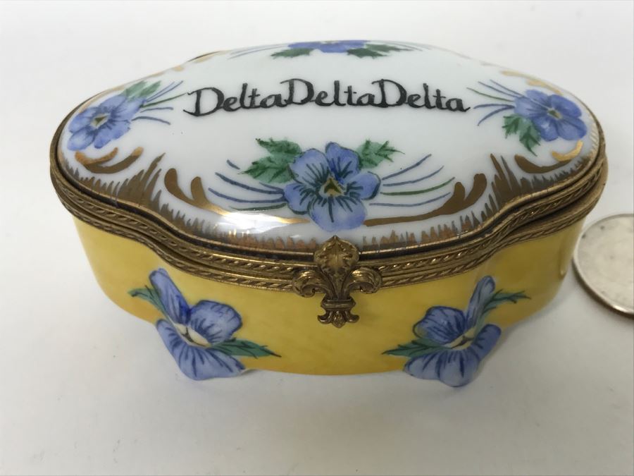 Limoges France Delta Delta Delta Ronda Roush Studios Tulsa, OK Trinket Box [Photo 5]