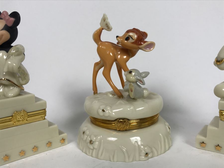 Set Of (3) LENOX Limited Edition DISNEY Treasure Boxes: (2) Mickey And Minnie's 75th Anniversary And Bambi's 60th Anniversary [Photo 4]