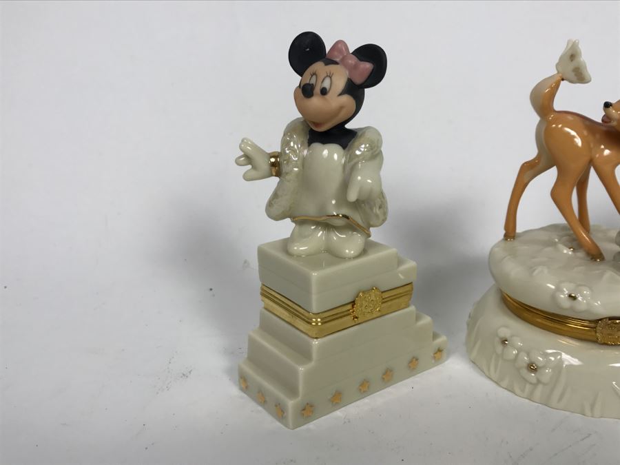 Set Of (3) LENOX Limited Edition DISNEY Treasure Boxes: (2) Mickey And Minnie's 75th Anniversary And Bambi's 60th Anniversary [Photo 8]