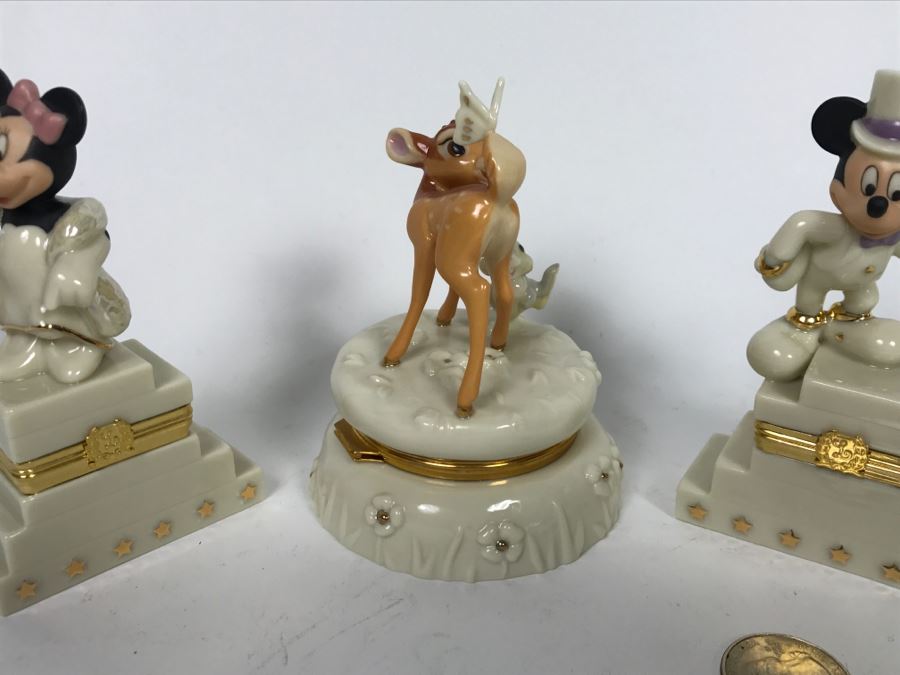 Set Of (3) LENOX Limited Edition DISNEY Treasure Boxes: (2) Mickey And Minnie's 75th Anniversary And Bambi's 60th Anniversary [Photo 11]