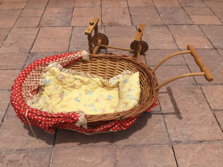 Toy Wicker And Wooden Stroller Made In West Germany [Photo 2]