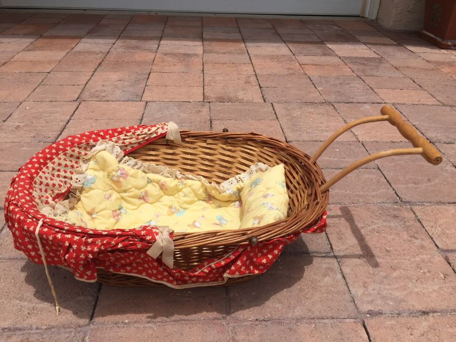 Toy Wicker And Wooden Stroller Made In West Germany [Photo 3]