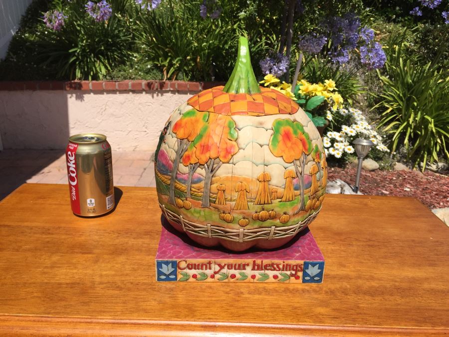 Heartwood Creek By Jim Shore 'Count Your Blessings' Thanksgiving Pumpkin With Box [Photo 5]