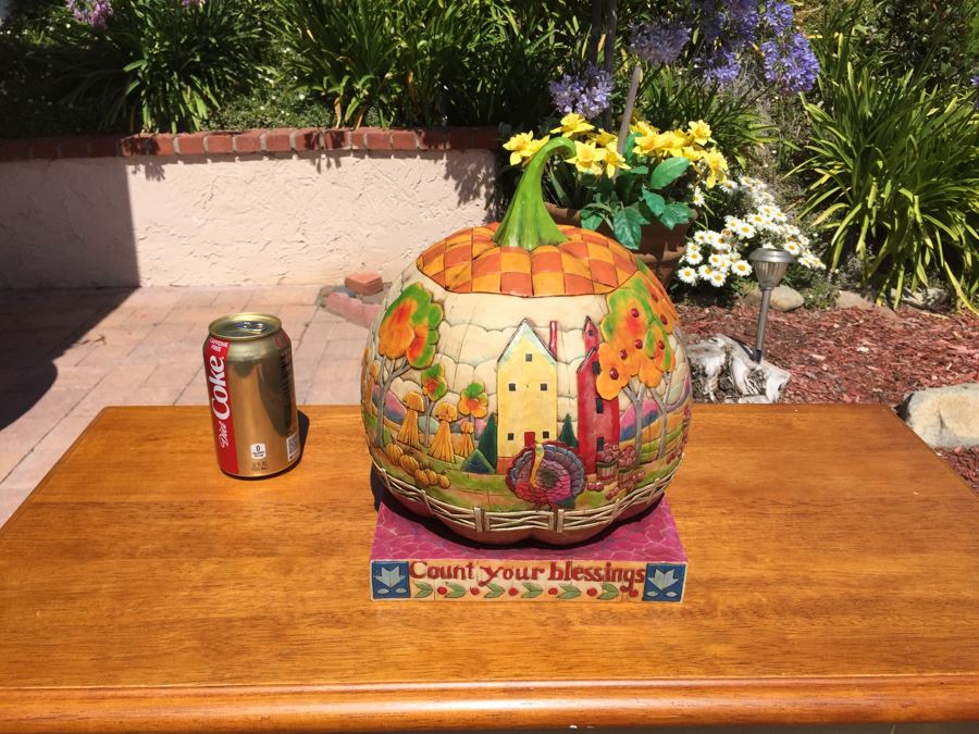 Heartwood Creek By Jim Shore 'Count Your Blessings' Thanksgiving Pumpkin With Box [Photo 3]