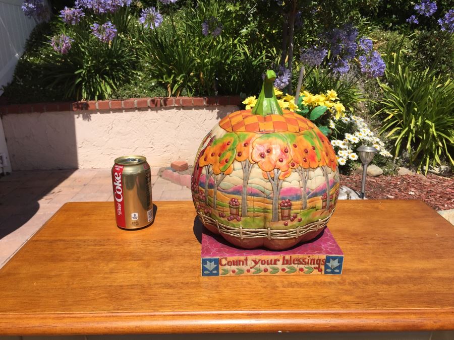 Heartwood Creek By Jim Shore 'Count Your Blessings' Thanksgiving Pumpkin With Box [Photo 4]