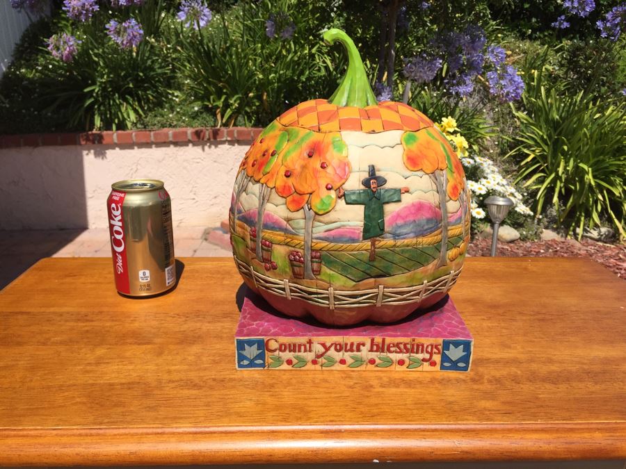 Heartwood Creek By Jim Shore 'Count Your Blessings' Thanksgiving Pumpkin With Box [Photo 1]