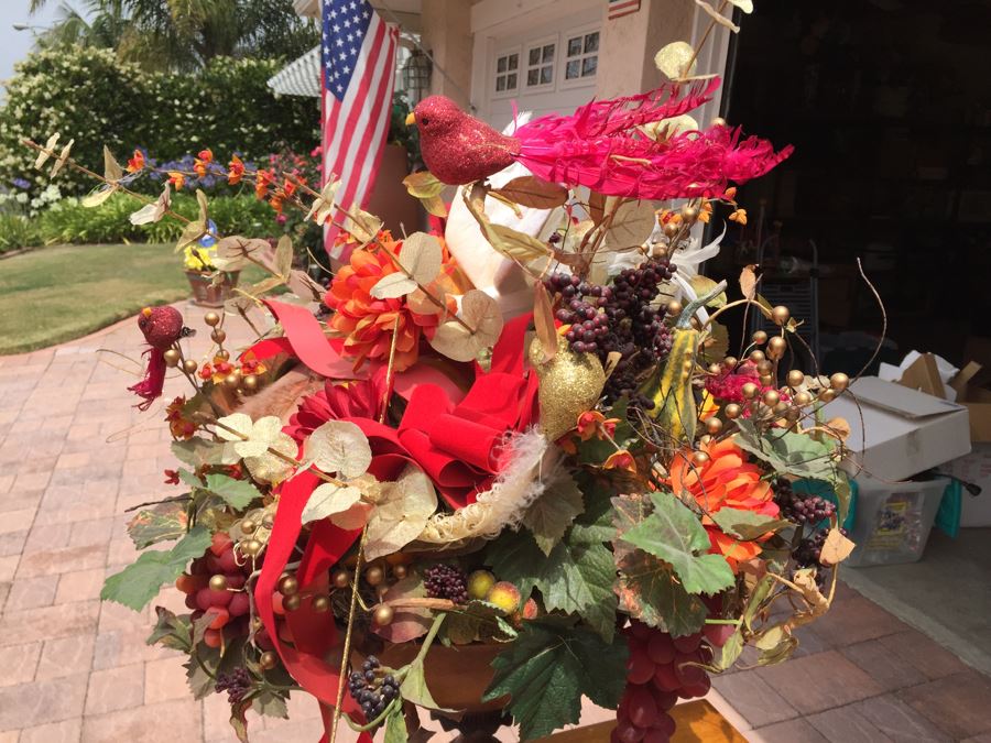 Artificial Flower Arrangement In Footed Vase [Photo 2]